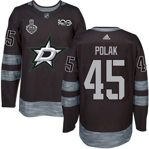 Adidas Men Dallas Stars #45 Roman Polak Black 1917-2017 100th Anniversary 2020 Stanley Cup Final Stitched NHL Jersey